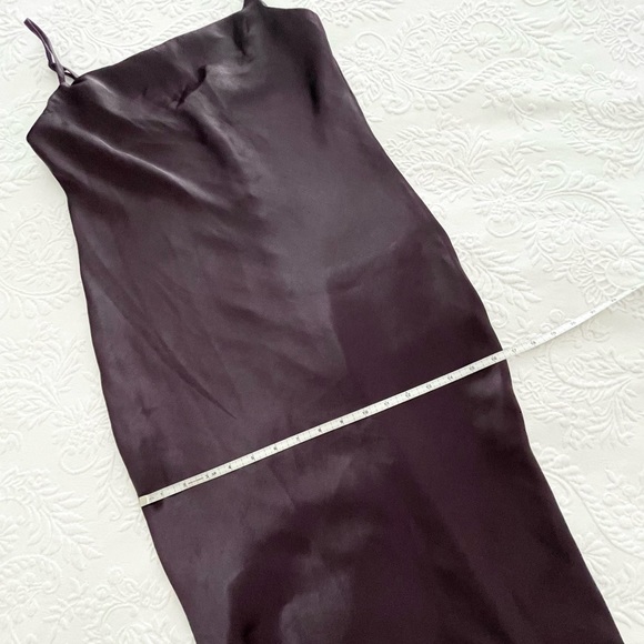 NWOT Lulus Brazen Babe Dark Purple Satin Cowl Neck Midi Slip Dress Small - Picture 11 of 12